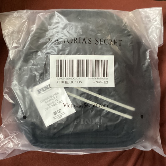 Victoria’s Secret Mini Convertible Pure Black Backpack NWT